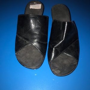 Black open-toed heels